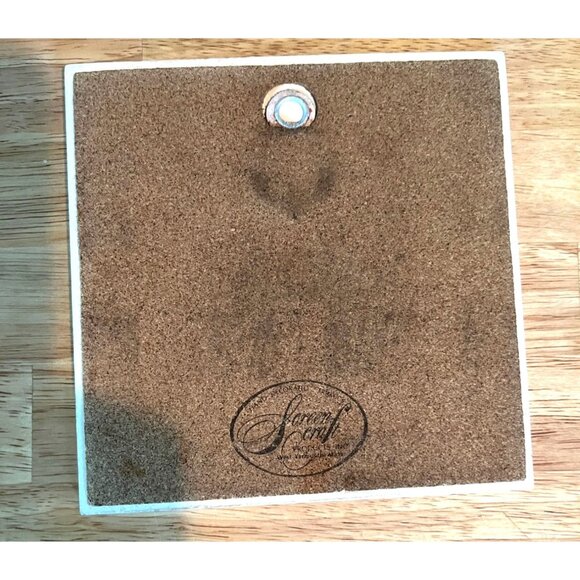 Decorative Vintage Ceramic Tile With Blue Onion Pattern By Screen Craft USA - Picture 4 of 4